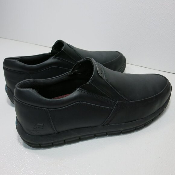 Skechers Leather Work Slip Resistant Comfort Loafers Men's Footwear Shoes Sz 13 - Picture 2 of 6